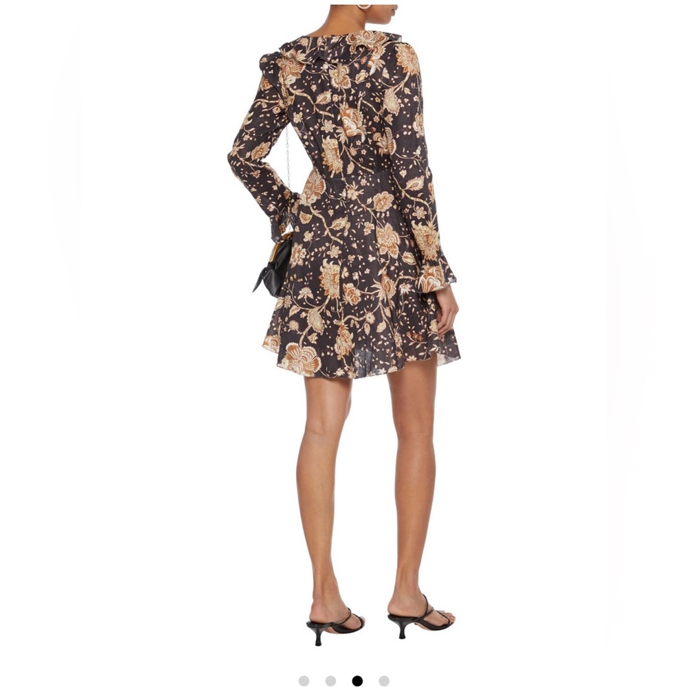 Zimmermann Brown and Cream Floral Dress
